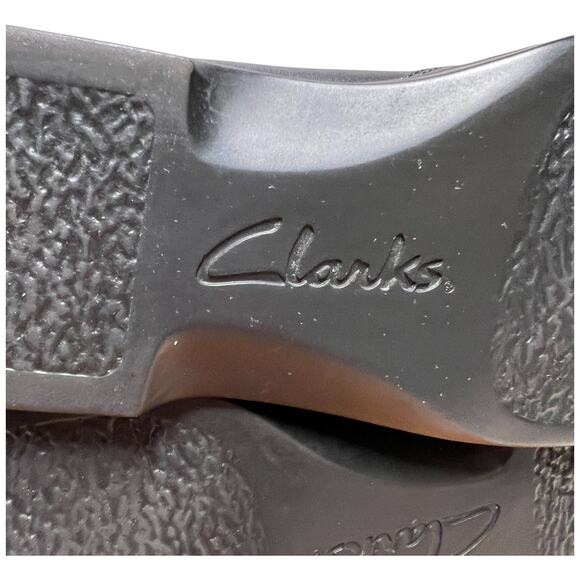 CLARKS Patty Nell Women's 9M Black Leather Clogs Mules Slip On Shoes Comfort - Picture 12 of 13